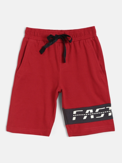 

Sweet Dreams Boys Red & Charcoal Black Lounge Shorts with Printed Detail