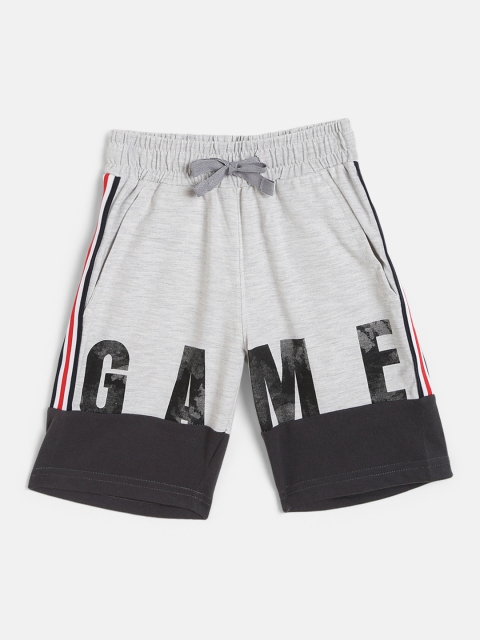 

Sweet Dreams Boys Grey Melange Printed Lounge Shorts