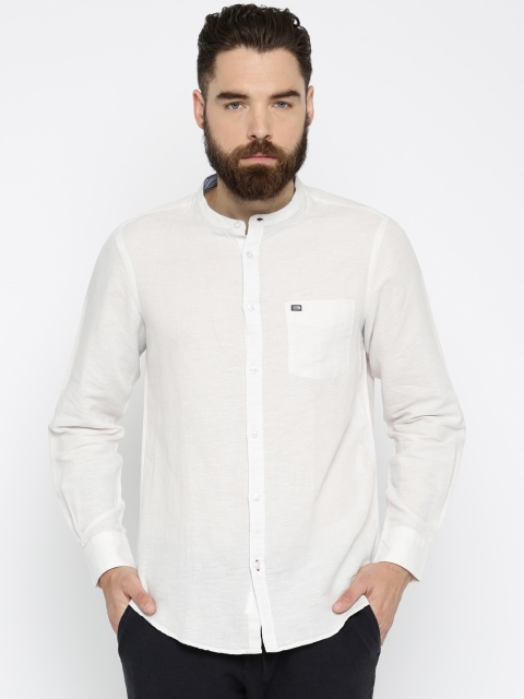 Arrow Sport White Slim Fit Linen Casual Sustainable Shirts