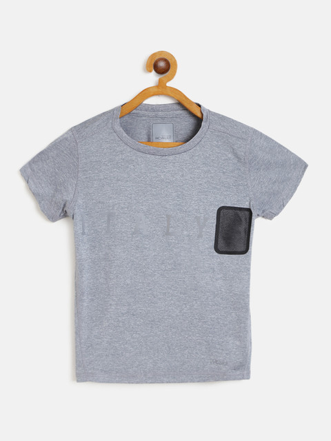 

Sweet Dreams Boys Grey Melange Printed Detail Round Neck T-shirt