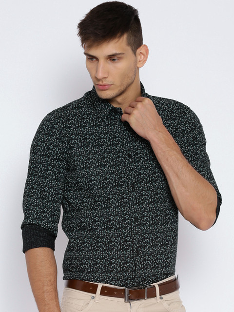 

Arrow New York Black Slim Printed Smart Casual Shirt