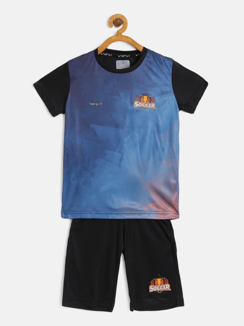 

Sweet Dreams Boys Blue & Black Printed T-shirt with Shorts