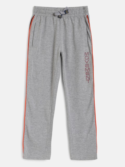 

Sweet Dreams Boys Grey Melange Solid Track Pants with Printed Detail
