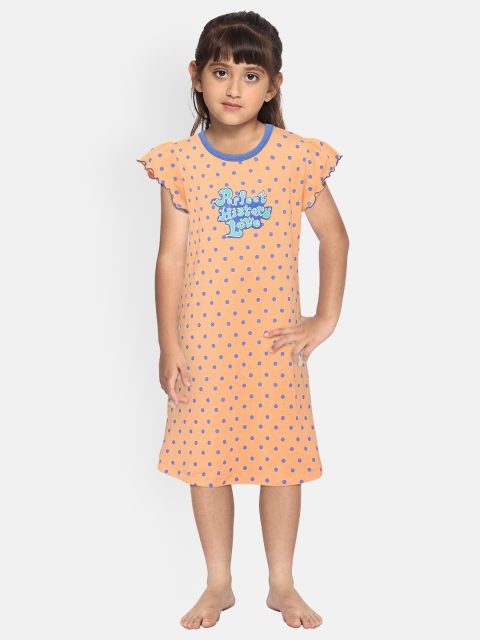 

Sweet Dreams Girls Orange & Blue Printed Nightdress