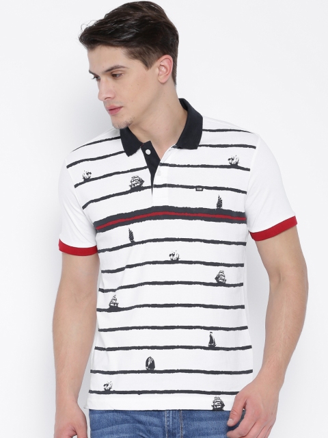 

Arrow Sport White Striped Polo T-shirt