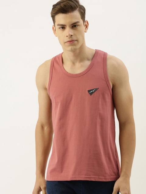 

DILLINGER Men Pink Solid Round Neck T-shirt