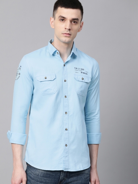 

DENNISON Men Blue Smart Slim Fit Solid Casual Shirt