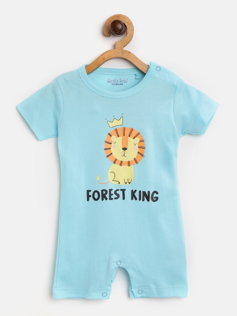 

Moms Love Boys Blue & Yellow Lion Print Rompers