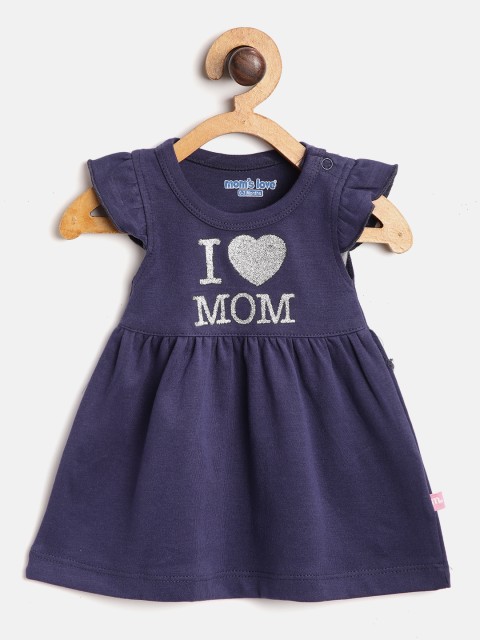 

Moms Love Girls Navy Blue Solid A-Line Dress