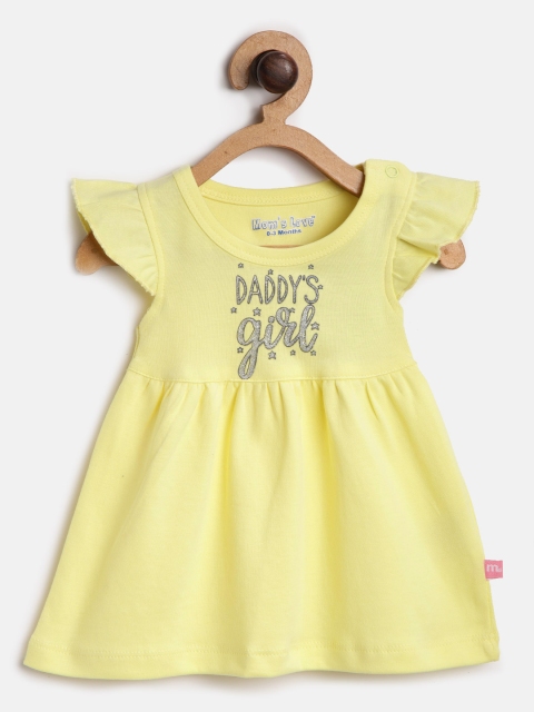 

Moms Love Girls Yellow Solid A-Line Dress