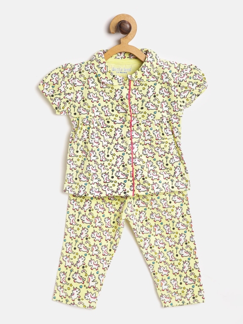 

Moms Love Girls Yellow & Pink Unicorn Print Night Suit