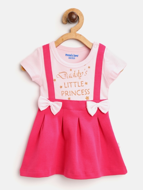 

Moms Love Girls Pink Printed Fit and Flare Dress