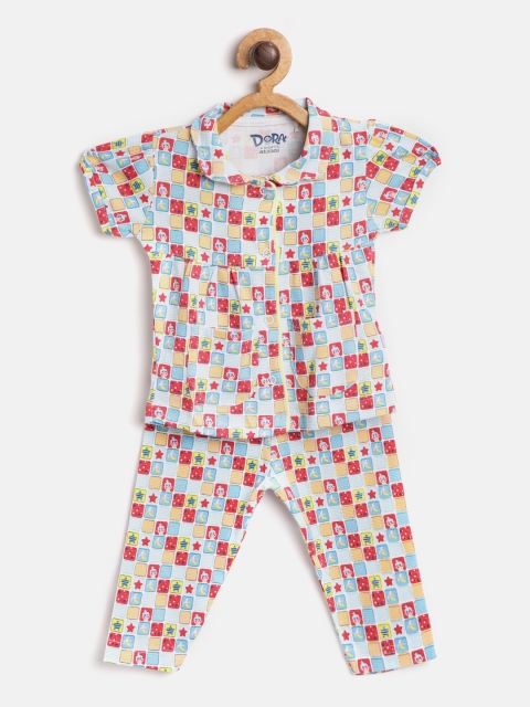 

Moms Love Girls Blue & Red Printed Night suit