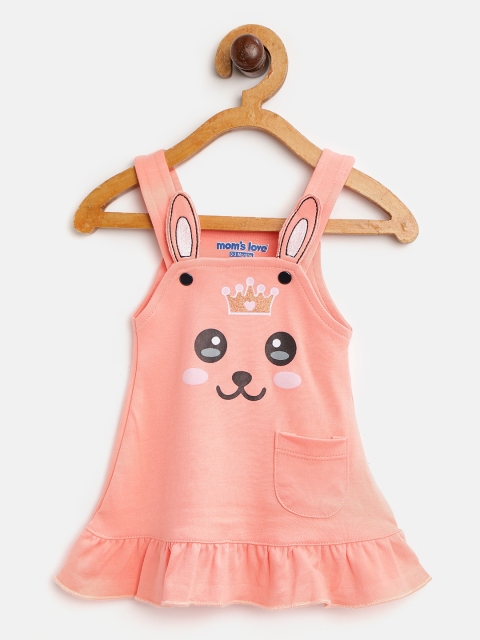 

Moms Love Girls Cora-Pink Printed A-Line Dress, Peach