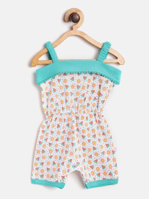 

Moms Love Girls White & Orange Watermelon Print Playsuit
