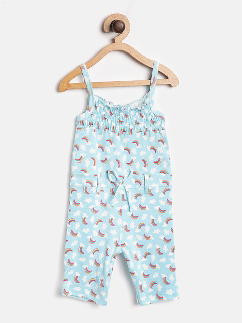 

Moms Love Girls Blue & Pink Printed Basic Jumpsuit