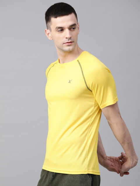 

Hrx By Hrithik Roshan Men Yellow Solid Rapid-Dry Running T-shirt