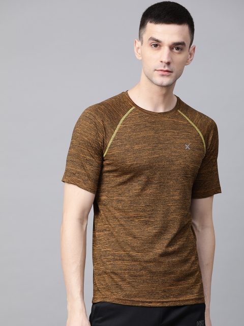 

Hrx By Hrithik Roshan Men Brown Solid Rapid-Dry Running T-shirt, Olive
