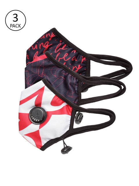 

Budweiser Streetwear Co Unisex 3 Pcs Printed 3-Ply R1 Ex. Valved Reusable Masks, Blue