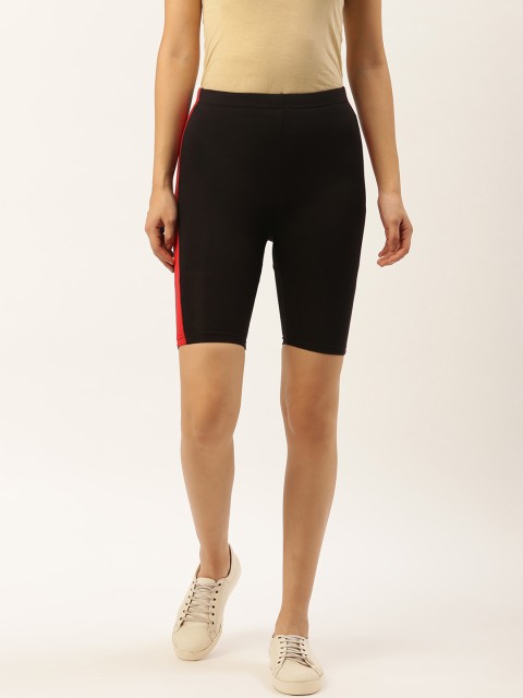 

Leading Lady Women Black Solid Regular Fit Cycling Shorts