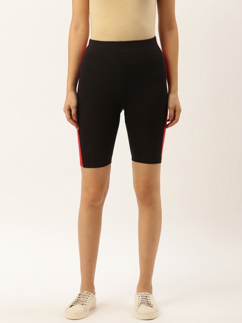 

Leading Lady Women Black Solid Regular Fit Cycling Shorts