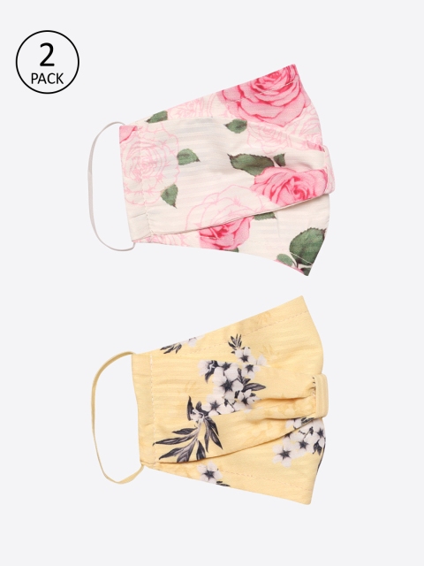 

CUTECUMBER Girls Pack Of 2 Assorted 2-Ply Reusable Cloth Masks