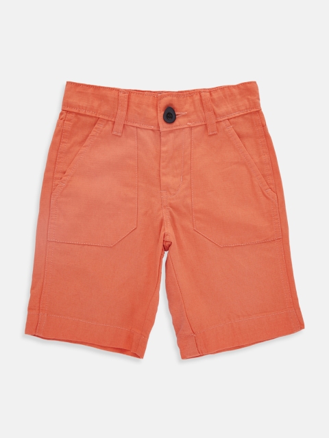 

CHALK by Pantaloons Boys Coral Orange Solid Regular Shorts