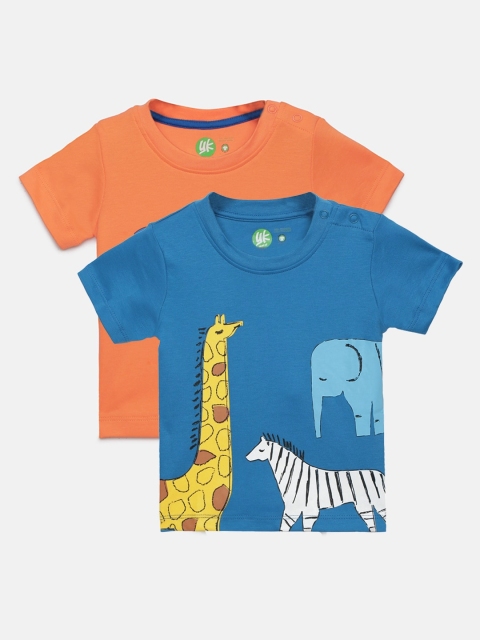 

YK Organic Boys Pack of 2 Printed Sustainable T-shirt, Multi