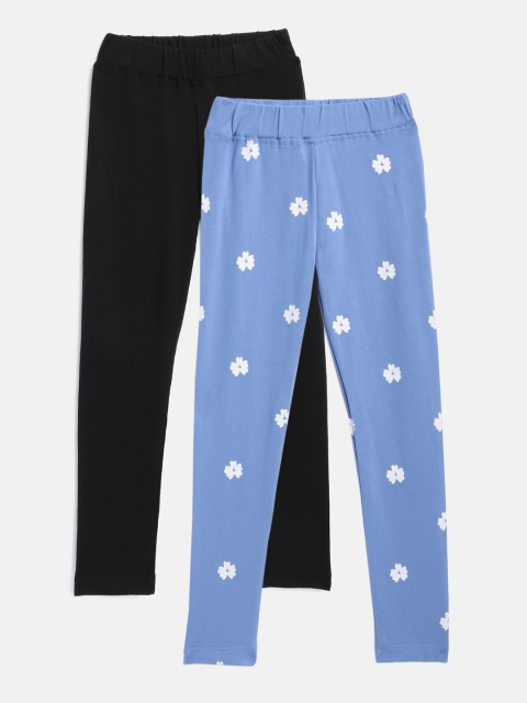 

YK Girls Pack of 2 Ankle-Length Leggings, Blue