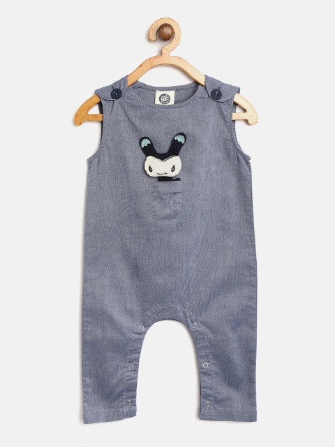 

YK Boys Navy Applique Detail Rompers, Navy blue