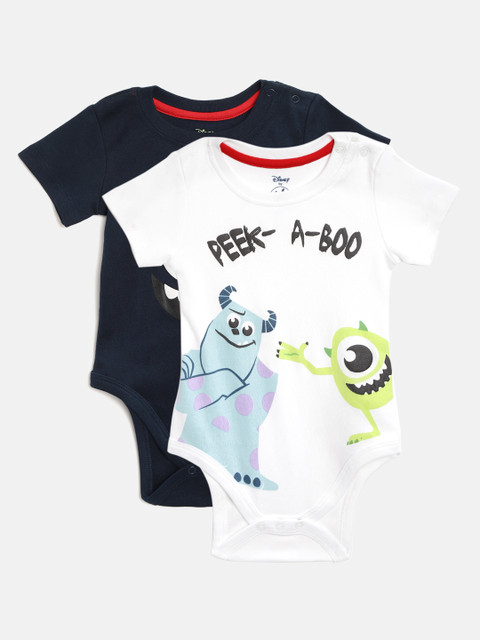 

YK Disney Boys Pack of 2 Monster Inc. Print Bodysuit, Navy blue