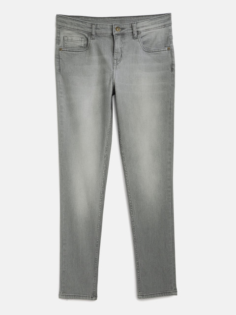 

YK Girls Grey Regular Fit Mid-Rise Clean Look Stretchable Jeans