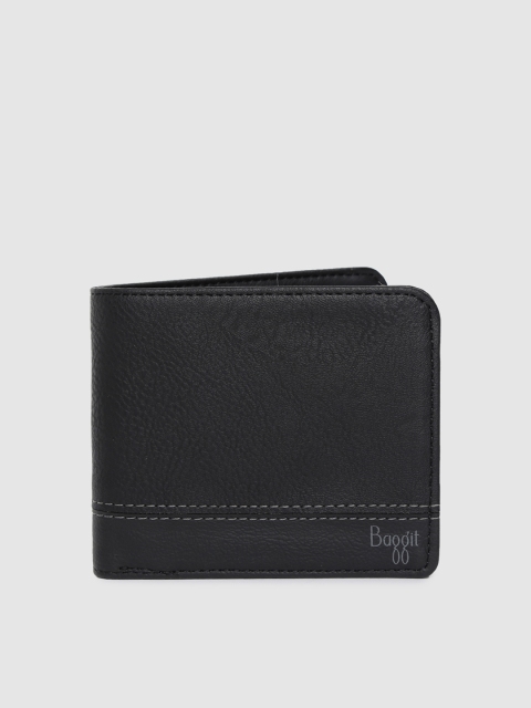 

Baggit Men Black Solid Two Fold Wallet