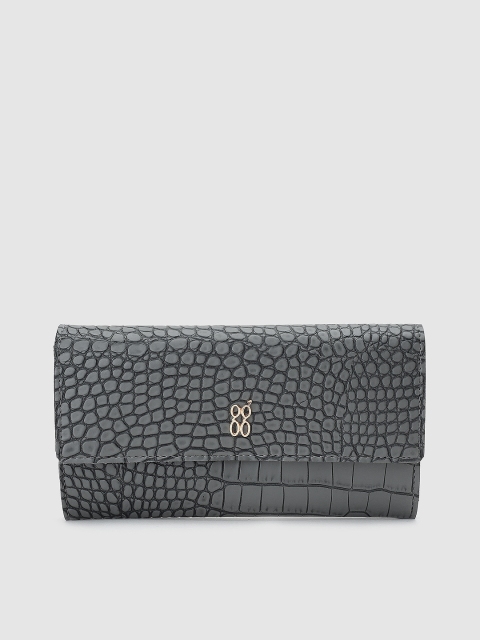 

Baggit Women Charcoal Grey Textured Two Fold Wallet