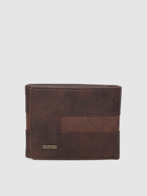 

Baggit Men Brown Textured Three Fold Wallet