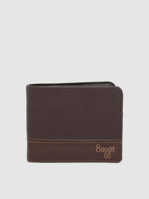 

Baggit Men Brown Textured Two Fold Wallet