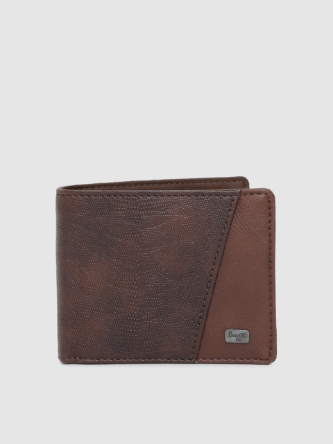 

Baggit Men Brown Textured Two Fold Wallet