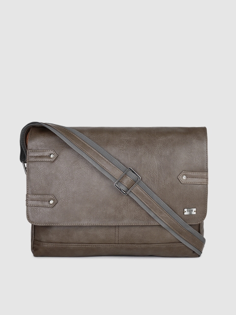 

Baggit Men Grey Textured Messenger Bag