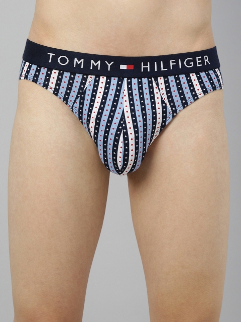 

Tommy Hilfiger Men Navy Blue & White Striped Briefs A9AB1112