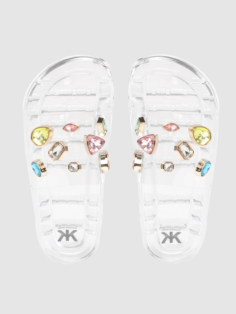 

Kook N Keech Women Transparent Embellished Sliders