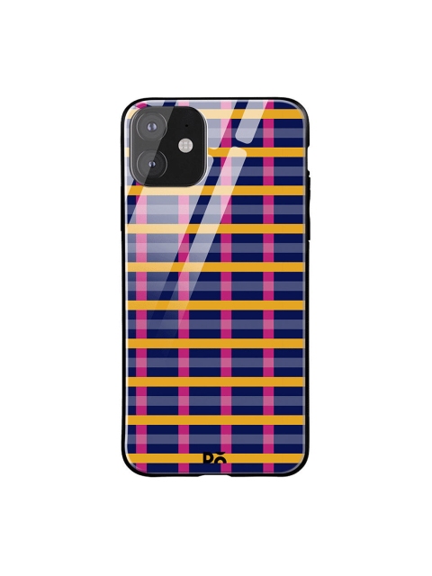 

DailyObjects Blue & Pink Multi Pipes iPhone 11 Glass Case Cover