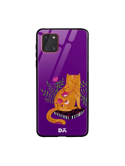 

DailyObjects Purple & Yellow Happy Kitty Samsung Galaxy Note 10 Lite Glass Case Cover