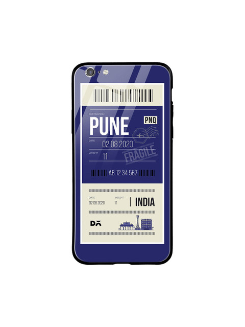 

DailyObjects Blue & White Pune City Tag iPhone 6 Glass Case Cover