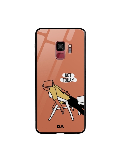 

DailyObjects Peach-Coloured & Yellow Not Today Samsung Galaxy S9 Glass Case Cover