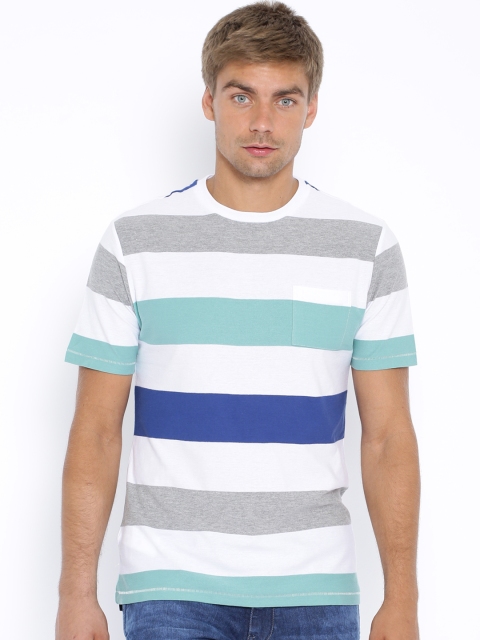 

H.E. By Mango White & Grey Striped T-shirt