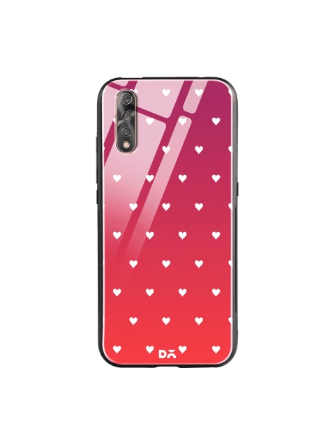 

DailyObjects Pink & White Berry Heart Vivo Z1X Glass Case Cover