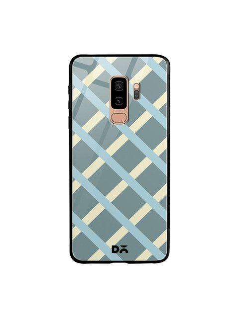 

DailyObjects Unisex Sea-Green & Yellow Printed Diagonal Checks Glass Samsung Galaxy S9 Plus Mobile Cover