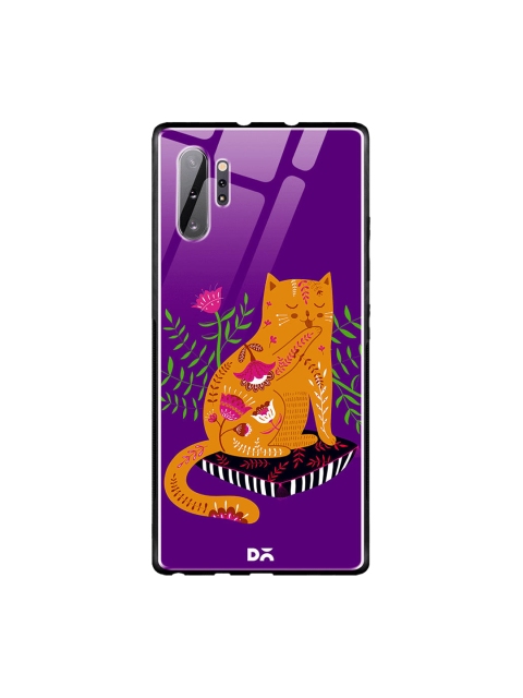 

DailyObjects Purple & Yellow Happy Kitty Samsung Galaxy Note 10 Plus Glass Case Cover