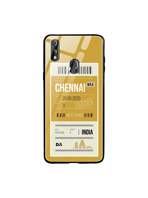 

DailyObjects Yellow & White Chennai City Tag Oppo Realme 3 Pro Glass Case Cover