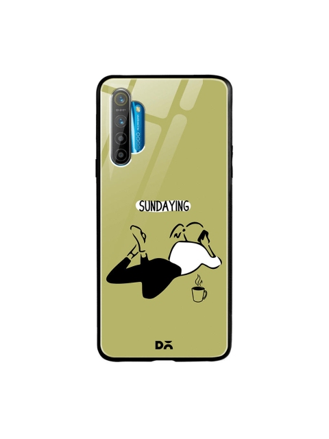 

DailyObjects Green & White Sundaying Oppo Realme XT Glass Case Cover